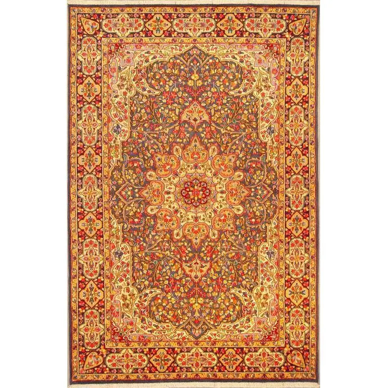 One Of The Kind Persian Kerman Rug 10'2" x 6'8"